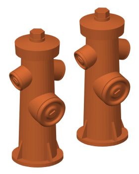 Löschwasser-Hydrant um 1980, 2 Stück, Spur 0, 1:45